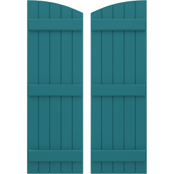 Ekena Millwork Americraft 5-Board (3 Batten) Wood Joined Board-n-Batten Shutters w/Ellipt Top, ARW401BE518X77ANH, PR ARW401BE518X77ANH - main